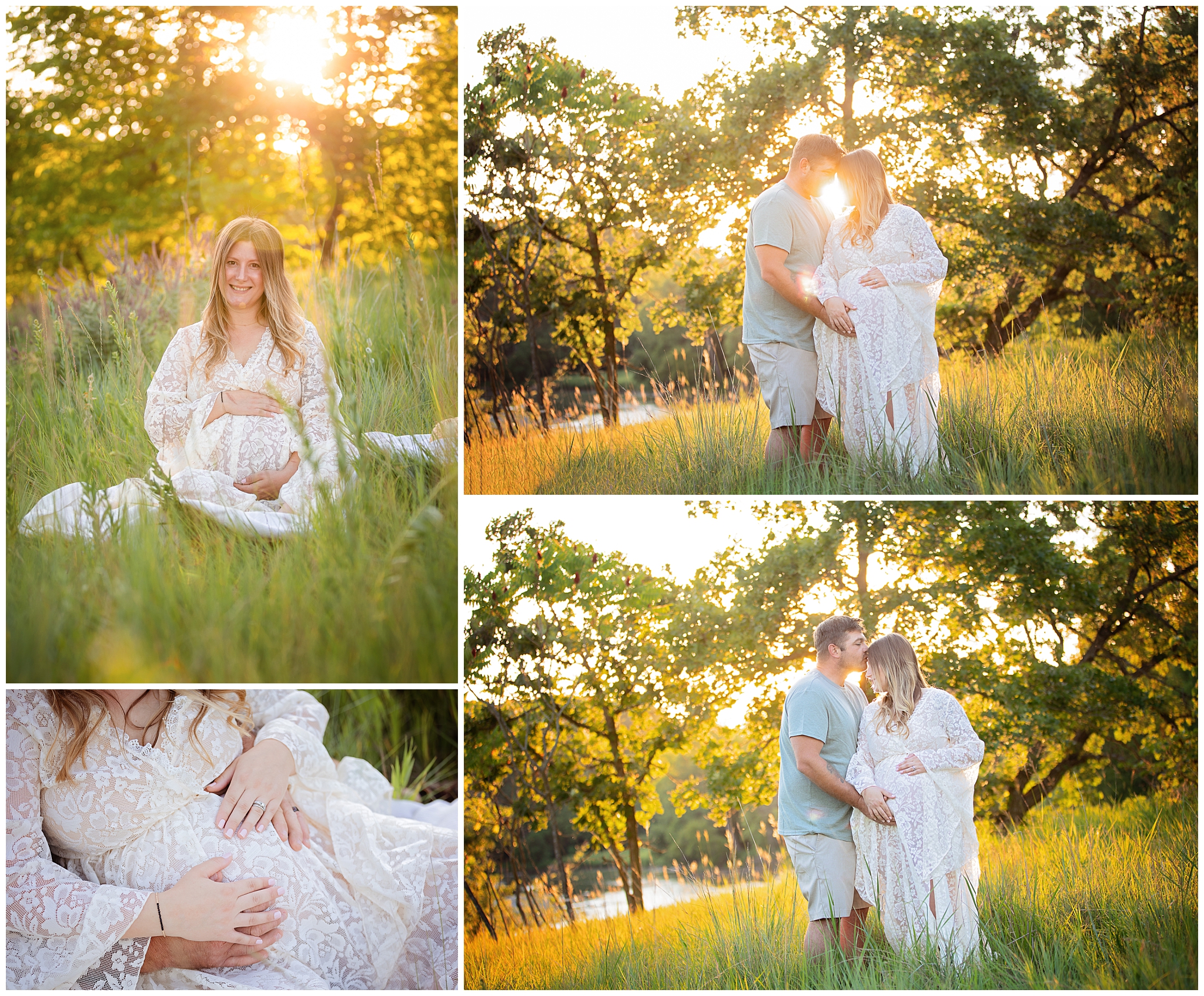 Couple posed outdoors for their maternity session in Minnesota.