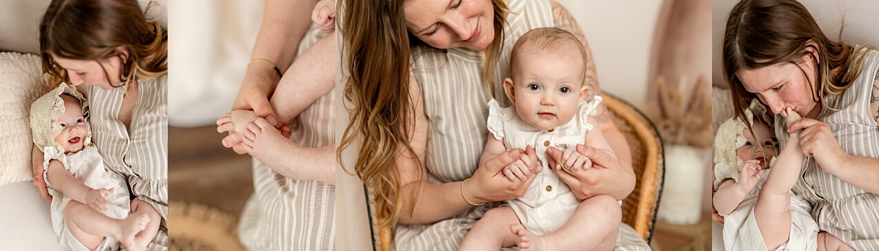 Mother and her child interacting during their Mommy and Me session at Jennifer Brandes Photography.