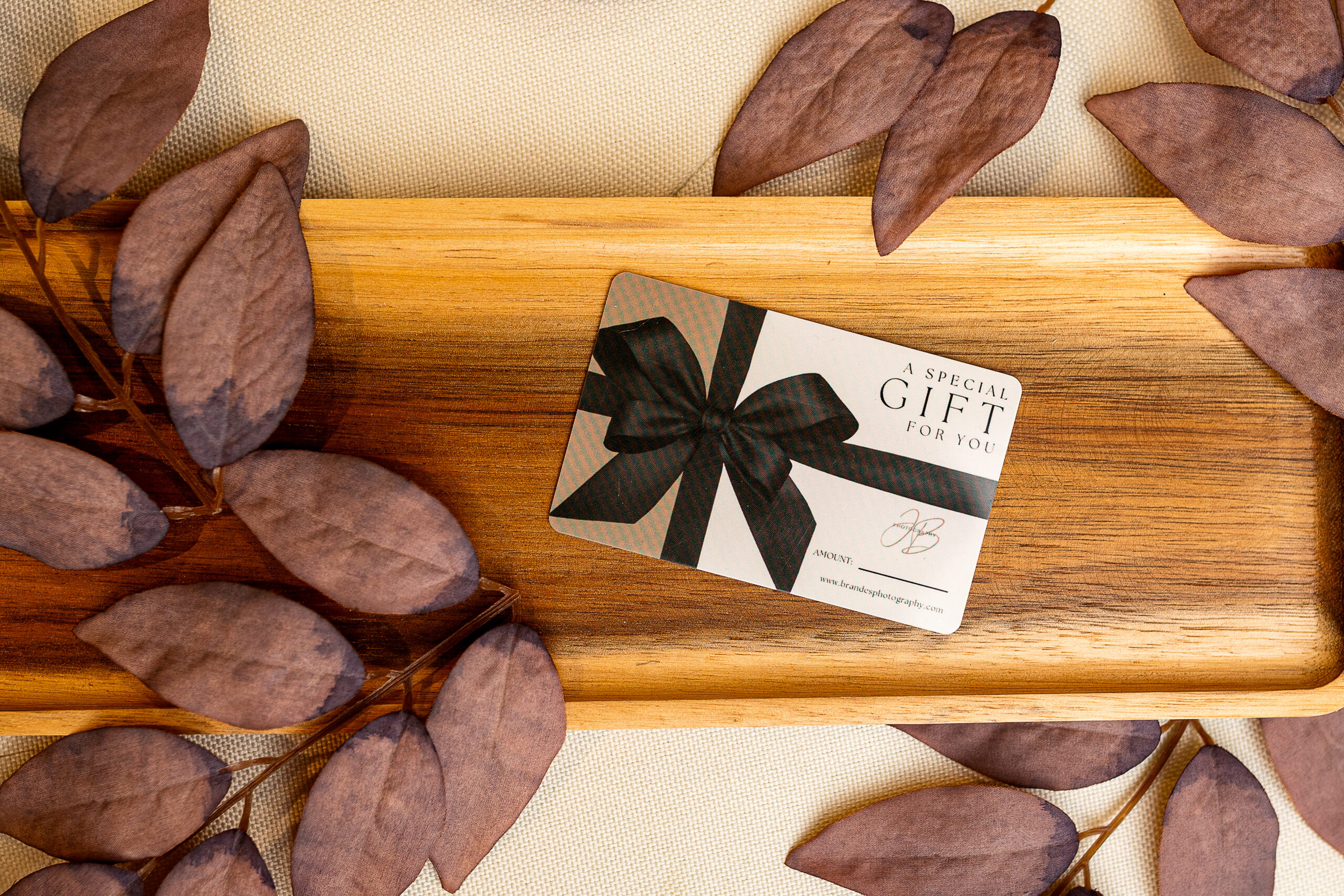 Gift Card in Leaves