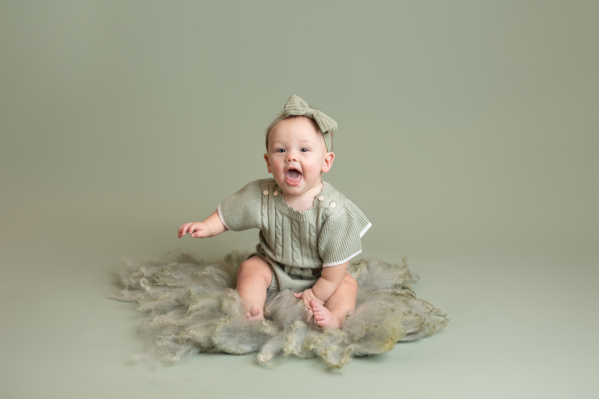 6 month smiling baby